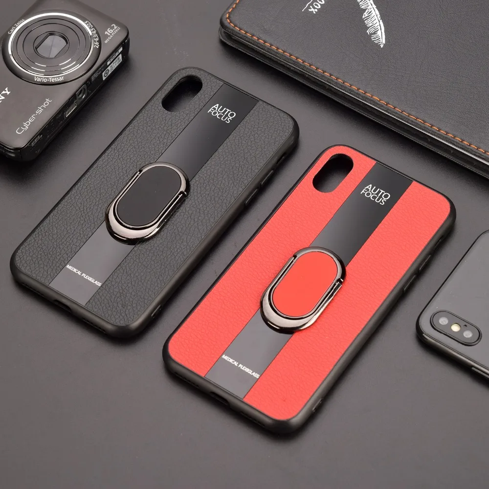 Магнитный чехол для телефона из искусственной кожи iPhone X XR XS Max 8 7 6 S Plus закаленного