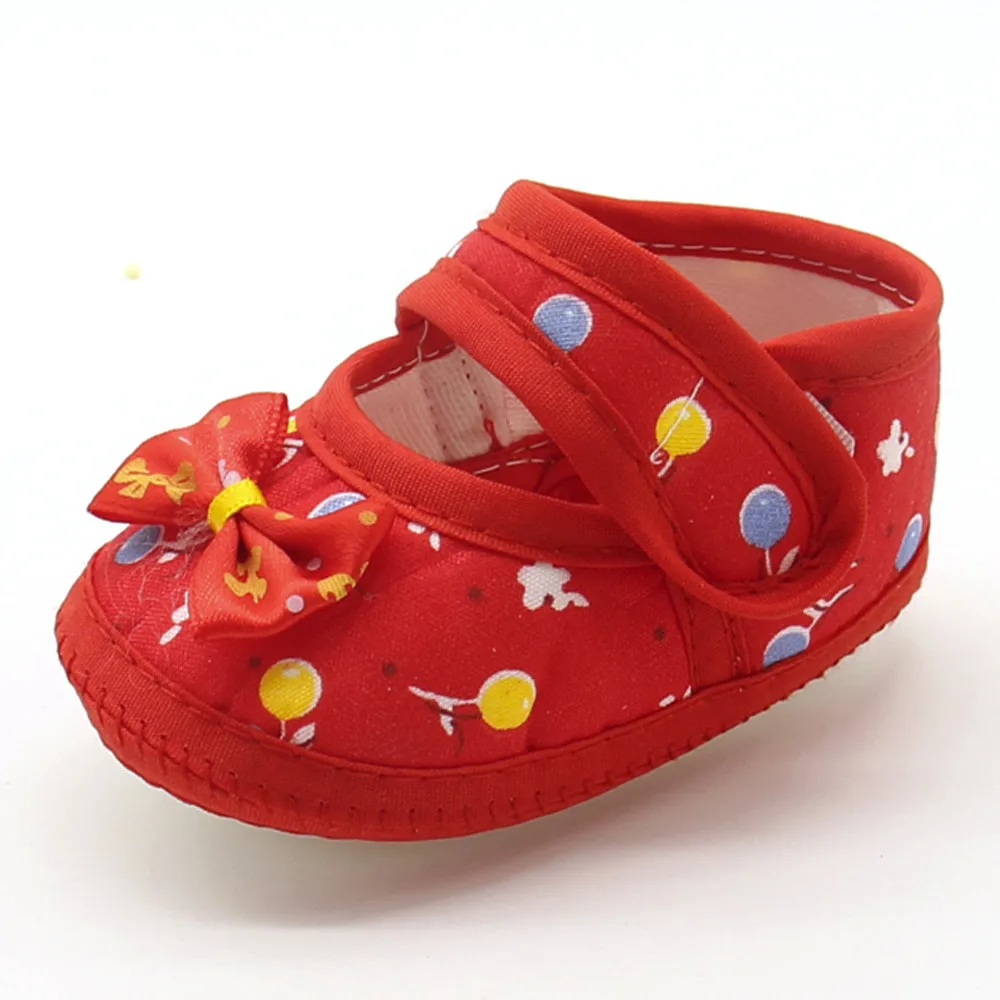 

LONSANT Toddler Baby Girls crib shoes little Girls Bow-knot Soft Sole Prewalker newborn girls Warm Print Casual Flats Shoes