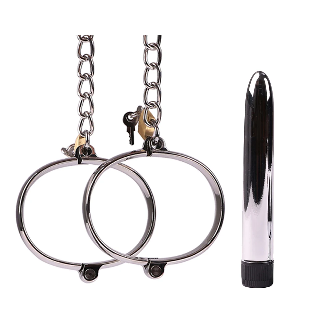Секс игрушки для пар Связывание Вибраторы комплект Металлические наручники