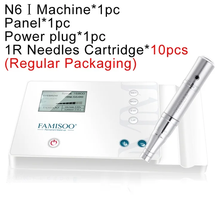 N61 FAMISOO N6II машинка для татуировки цифровая электрическая машинка для бровей губ ротационная ручка МТС пму система макияж машина ротационная Татуировка Машина - Цвет: N61