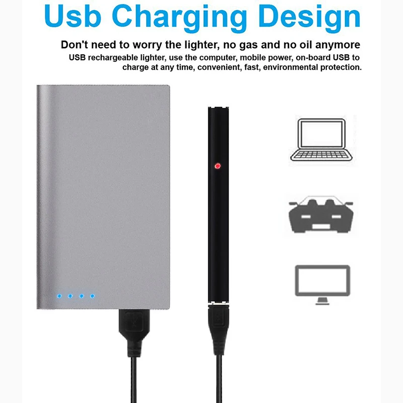 Выдувное зажигание Леди Мини тонкие электрические зажигалки USB ветрозащитная
