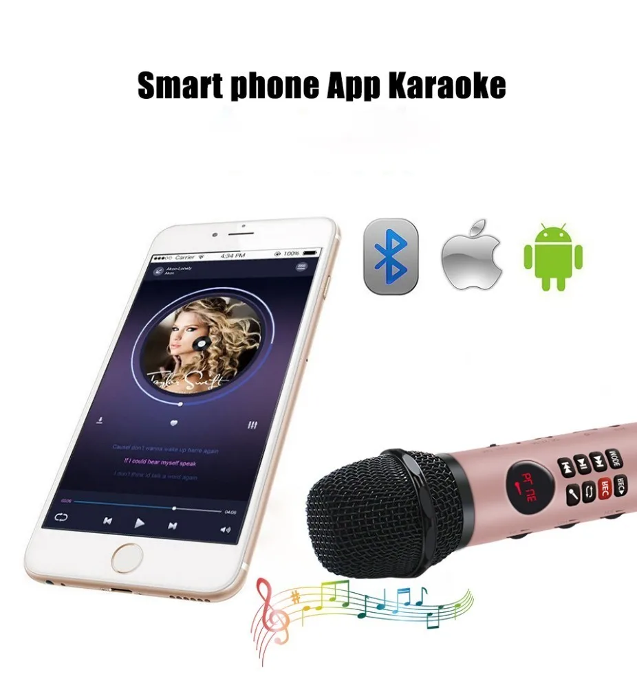 Беспроводной Динамический микрофон L598 Bluetooth ручной караоке динамик со стойками
