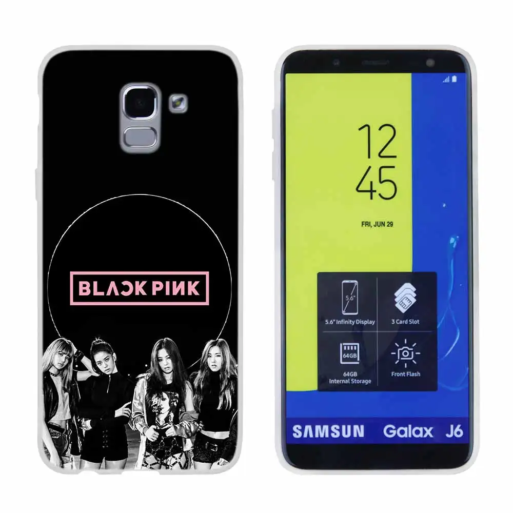 Blackpink черный, розовый для чехол для телефона samsung Galaxy j6 J8 J7 J5 J3 J4 Plus J610 Prime Мягкий силиконовый чехол - Цвет: Pattern13