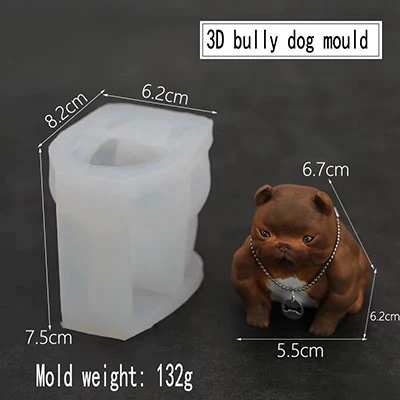 Large dog mold 3D американская bully pitbull силиконовая форма пластырь для ароматерапии в форме животных Собака Автомобильная декоративная свеча форма для мыла формы для гипса - Цвет: Large dog mold