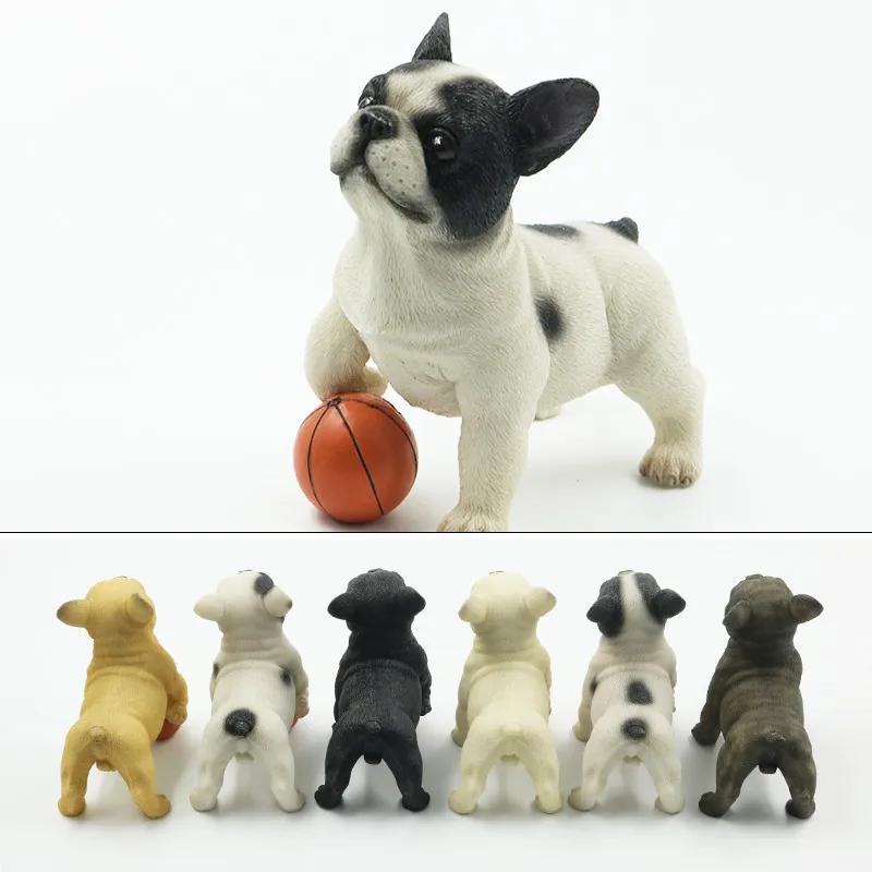 

Simulation Animal Cute Puppy Statue French Bulldog Kick The Ball Creative Home Decor Resin Home Decorations R416