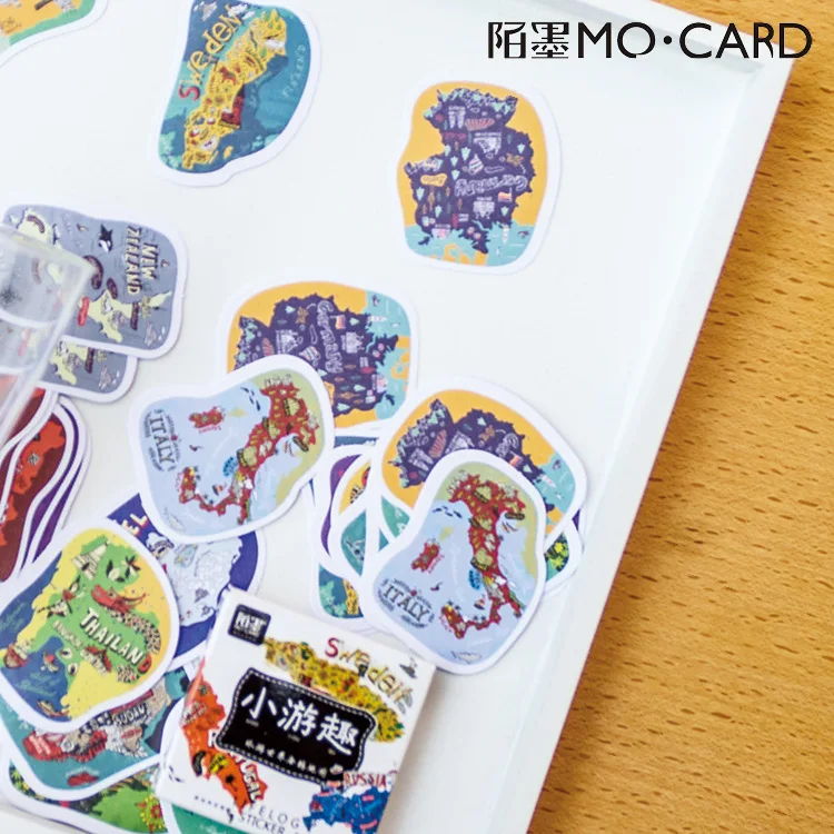 45 шт./упак. дорожные карты по всему миру наклейки на этикетки Декоративные