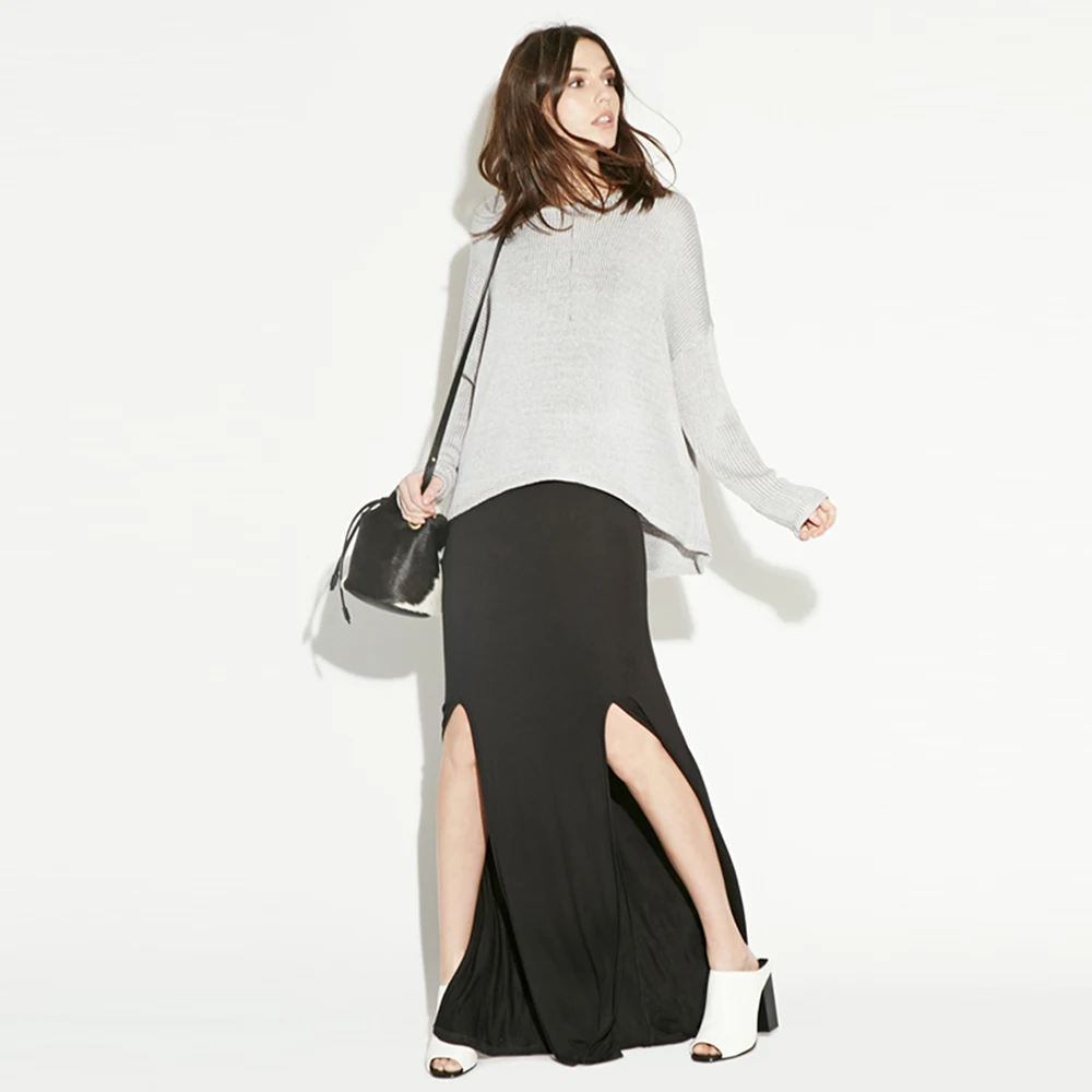 HYH haoyihui сплошной черный Платье с круглым вырезом Sexy спинки Cold Shoulder Maxi Dress Спагетти