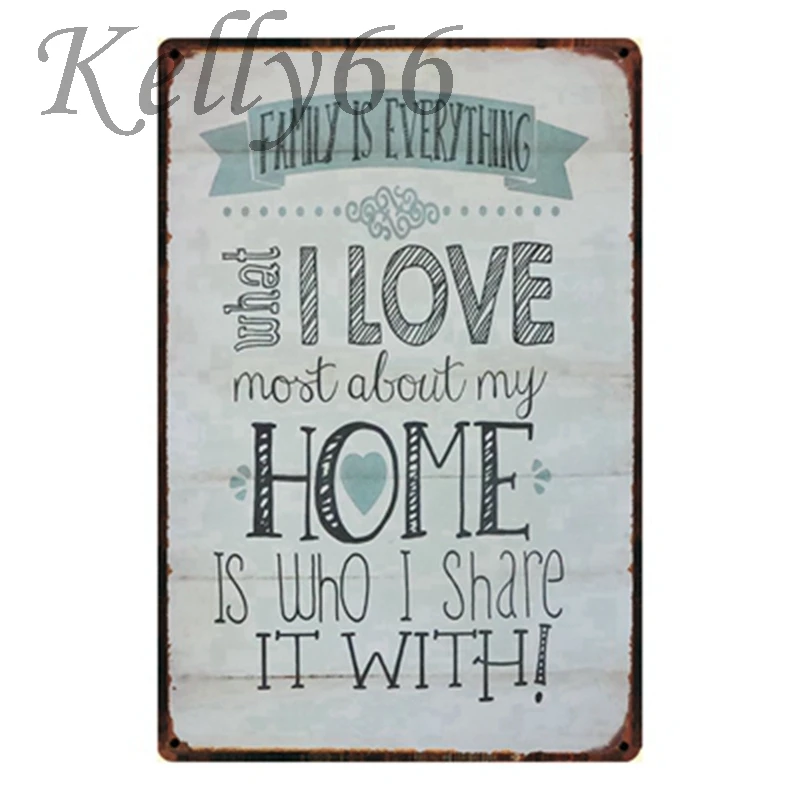 

[ Kelly66 ] Home LOVE SHARE Tin Sign Family gift Painting 20*30 CM Size y-1125