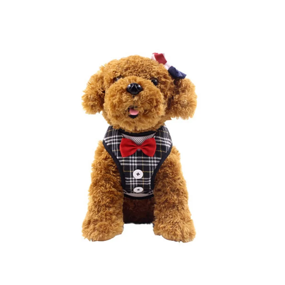 Дышащая сетка элегантный бант маленькая собака поводок и набор щенков жилет