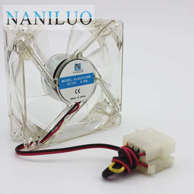 Компьютерный Вентилятор NANILUO для ПК 80 мм с 4ea светодиодами 8025 8 см бесшумный