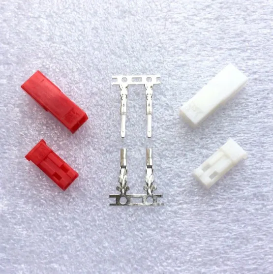 50 комплектов красная/белая флейта Штекер JST 2 контакта женский мужской и Обжимные