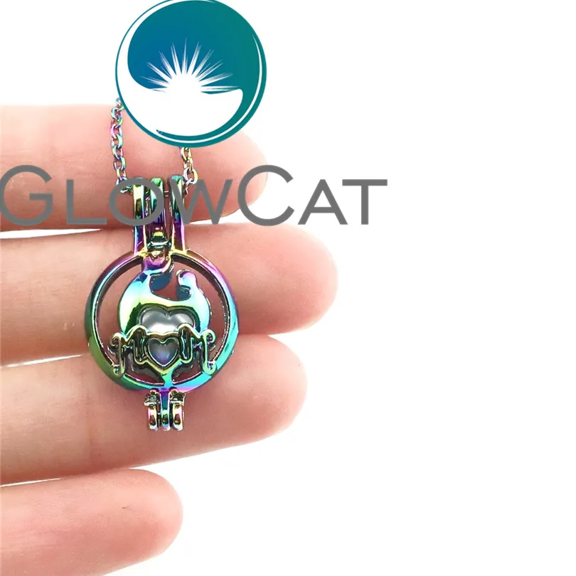 GLOWCAT R-C561 Радуга Цвет одинаковые комплекты для мамы с бусинками в виде сердца