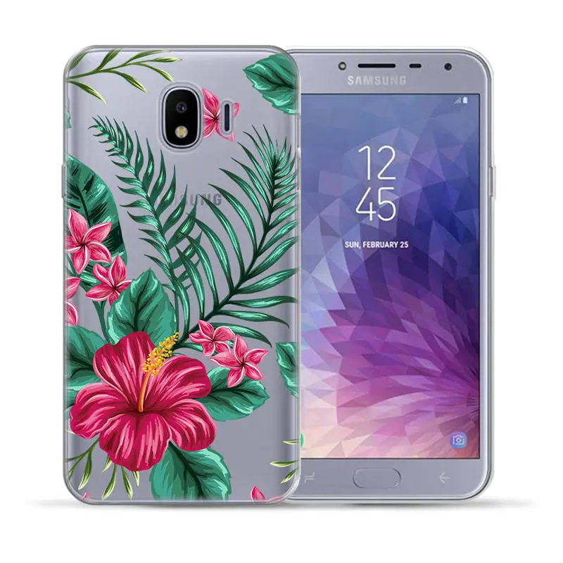 Мягкий чехол из ТПУ с единорогом и цветами для Samsung Galaxy J3 J7 J8 J6 J4 Plus 2018 J5 2016 2017 M10 M20 M30