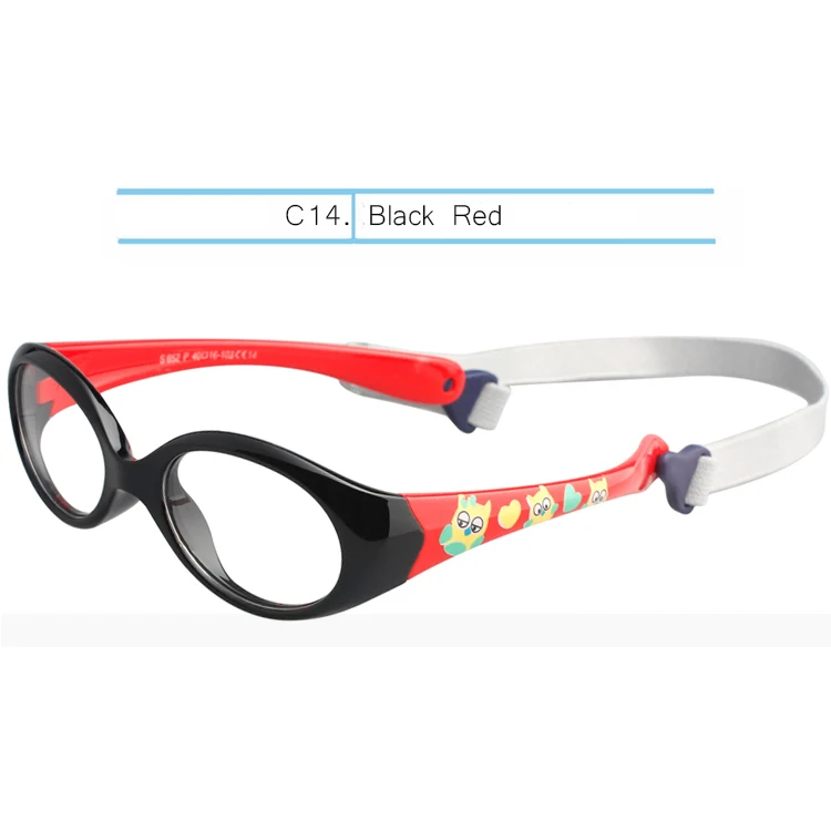 Black Red IVSTA с ремешком от 0 до 3 лет маленькие детские очки для детей очки TR90 силиконовые оправы для очков для детей оптическая оправа мягкая - Цвет оправы: Black Red