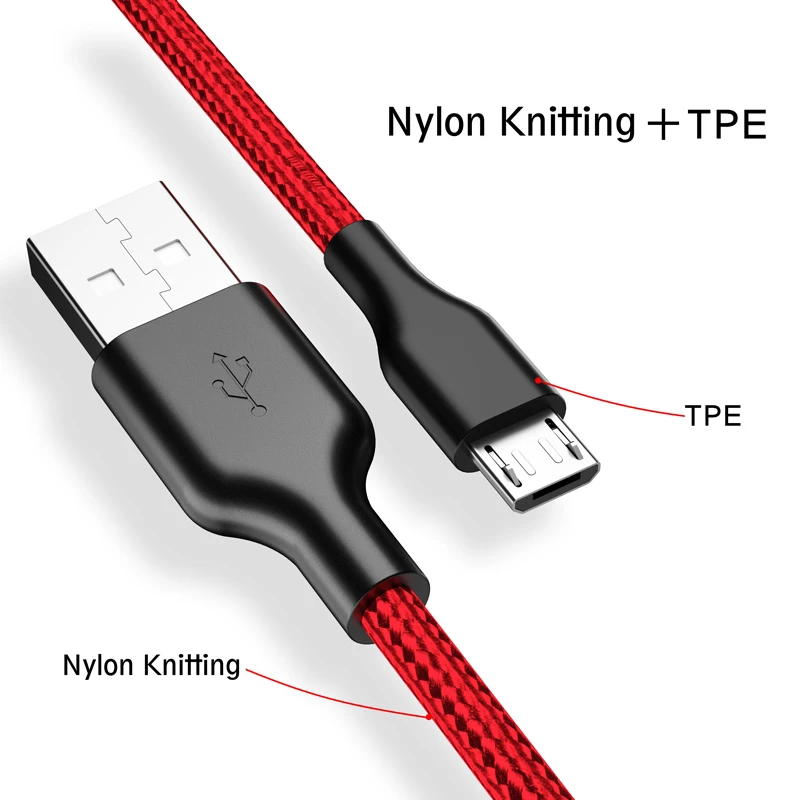 Кабель Micro USB ROCK для синхронизации данных и зарядки зарядный кабель Samsung Huawei Xiaomi LG