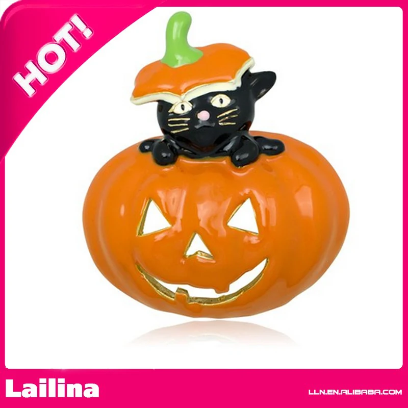 Черная кошка на Хэллоуин Джек о фонарь брошь Тыква булавка|brooch cat|pin catbrooch pin cat |