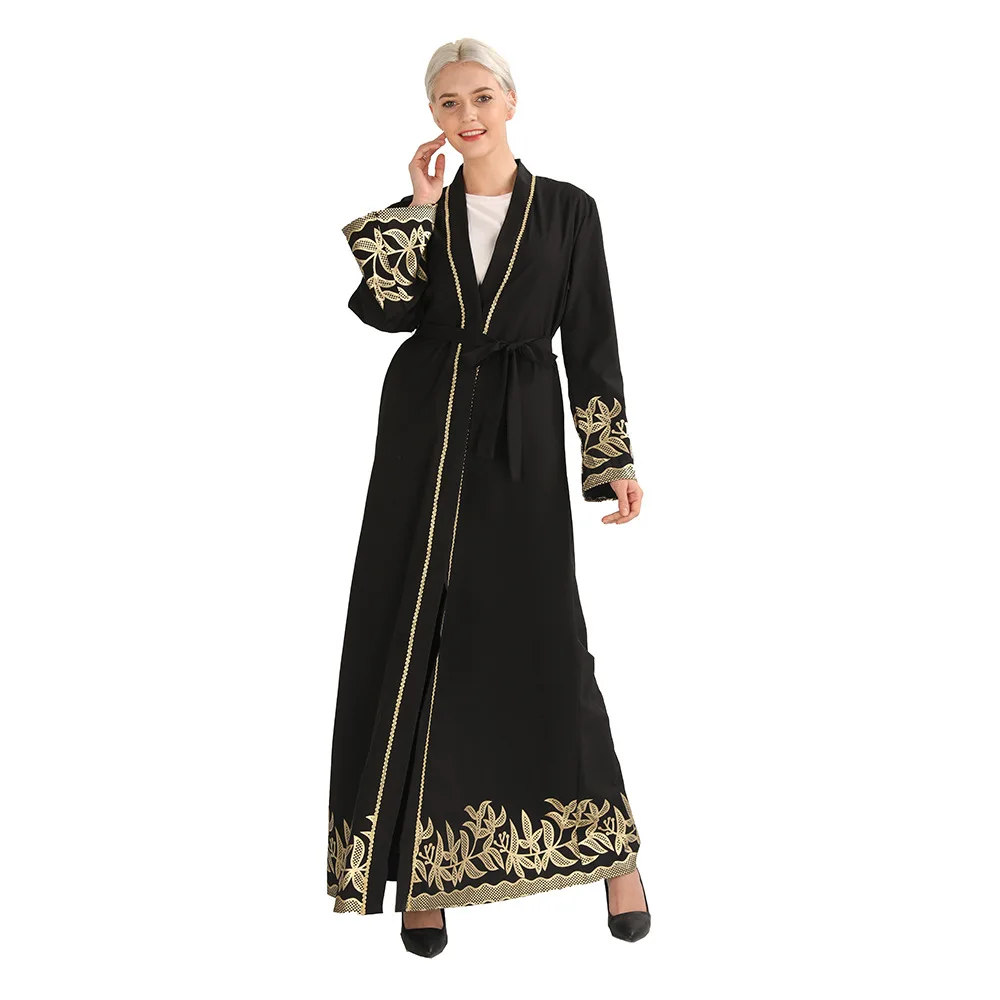 

Women Muslim Abaya Dress Cardigan Loose Kimono Long Robe Gowns Ramadan Printed Flower Middle East Arab Islamic Clothing