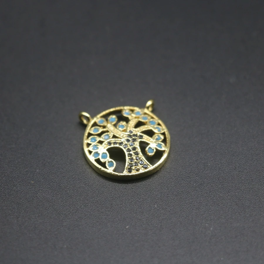 

1dozen 18MM Copper crystal tree gold plate charm pendant fashion gems stone women diy jewelery, original design, spring gift