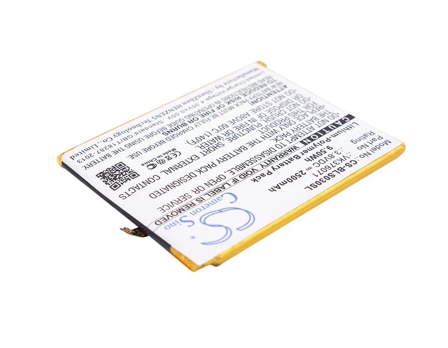 Аккумулятор Cameron Sino VK376071 на 2500 мАч для BLU S0030UU Studio G LTE|2500mah battery|cameron sinobattery 2500mah |
