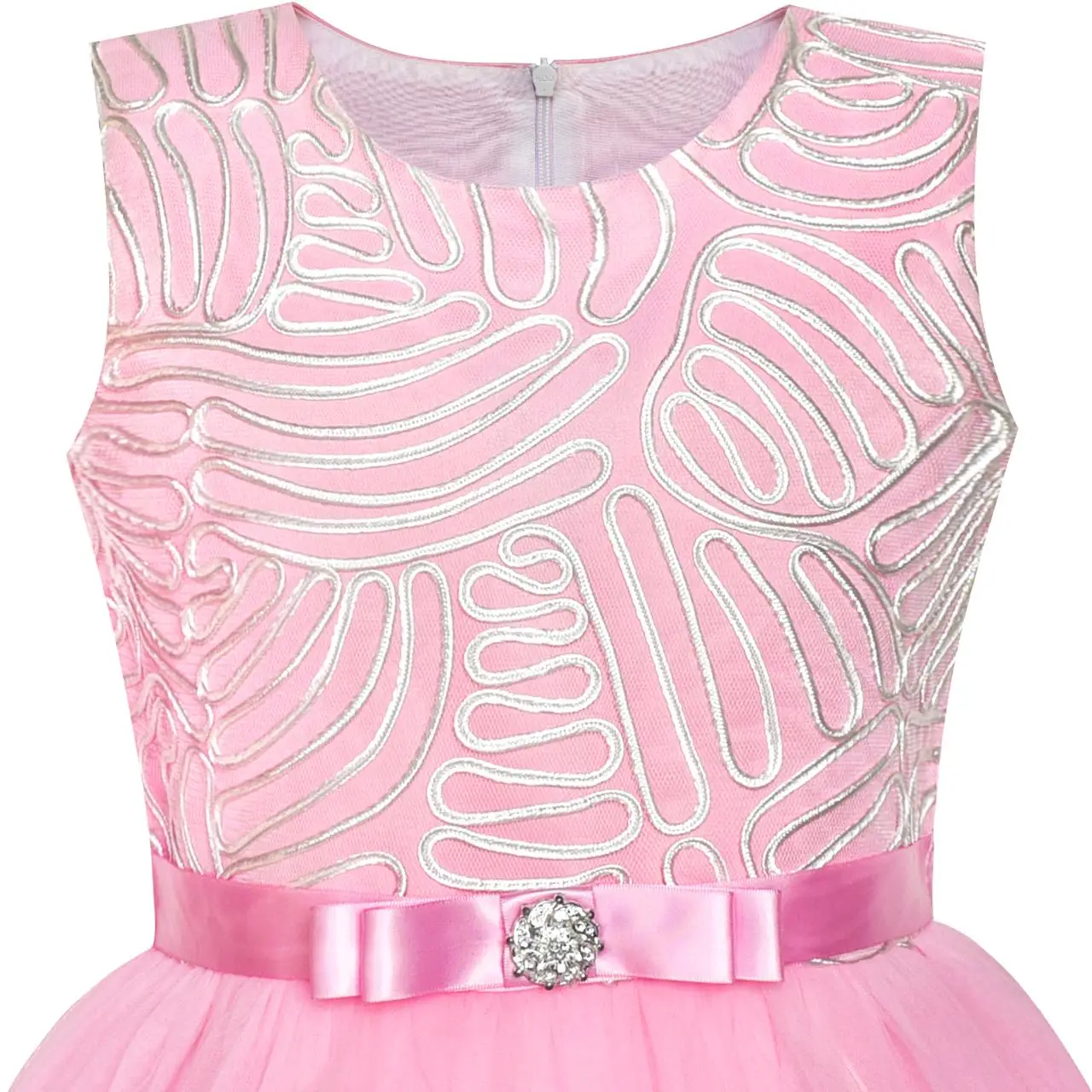 Sunny Fashion платья для девочек новогодние костюмы Цветок Девушка Платье Розовый