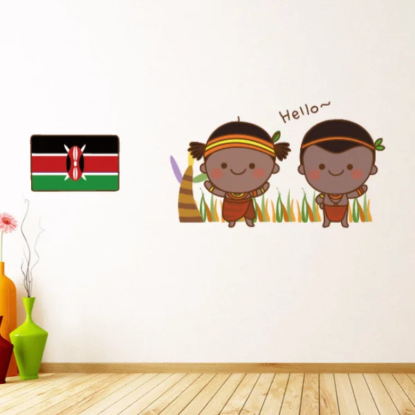 

Kenya Illustration for Sketch Fashion Wedding Decor Vinyl Waterproof Wall Sticker Bedroom Wallpaper Wall Decal