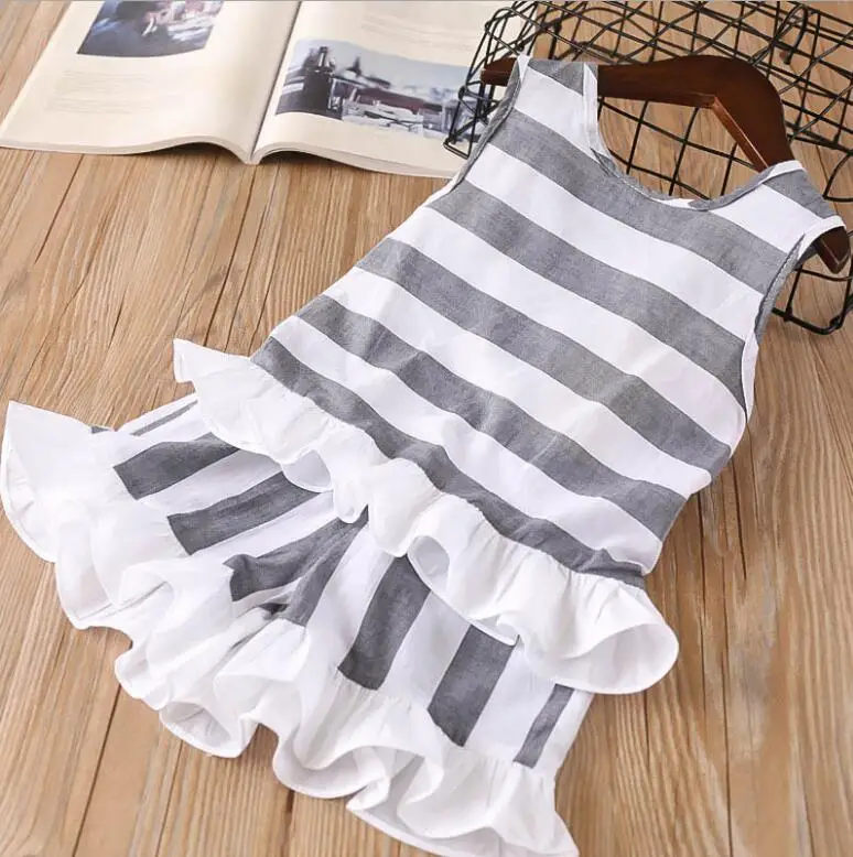 2019 Baby Girls Summer Cotton Striped Vest Sets Ruffles T-shirt+Shorts 5 sets/lot Wholesale Free Shipping | Детская одежда и обувь