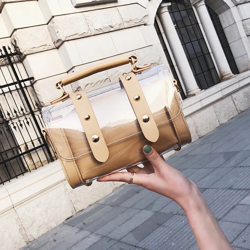

Summer Beach Bag Ins Chain Small Women Bag Transparent Handbags Crossbody Shoulder Messenger Bags PVC Bags Women
