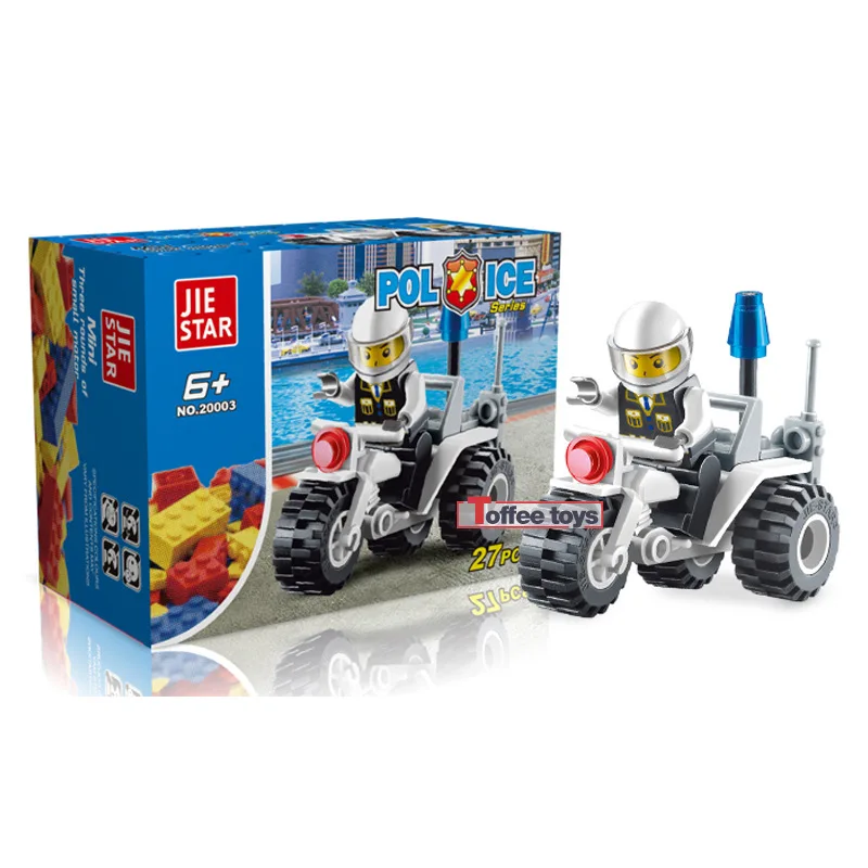 Новый городской полицейский Мотоцикл строительные блоки кирпичи набор для детей