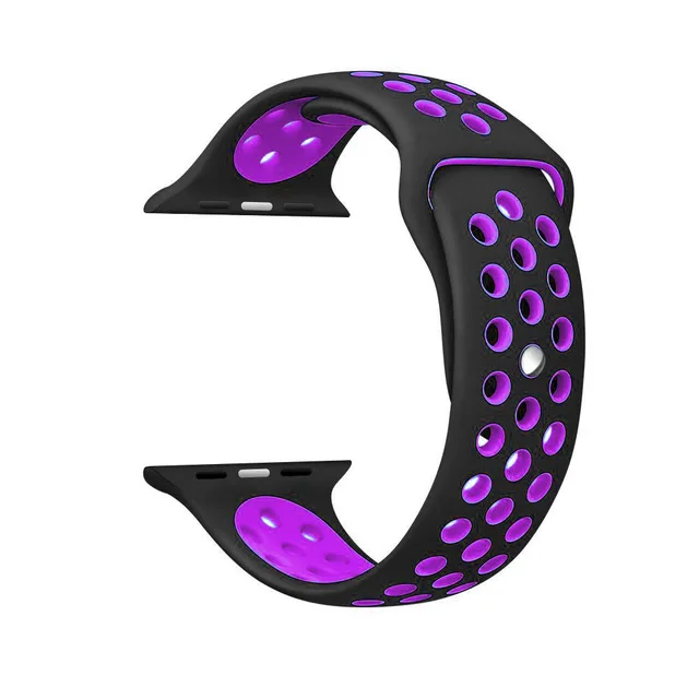 black purple Новые спортивные Silikon ремешок для Apple, часы uhr группа 4 40 мм 44 мм, correa, Aplle часы uhr, 42 мм, 38 мм, версия чехол для телефона на руку handgelenk чехол для телефона на руку наручных часов iwatch, 4/3/2/1 Nike - Цвет ремешка: black purple