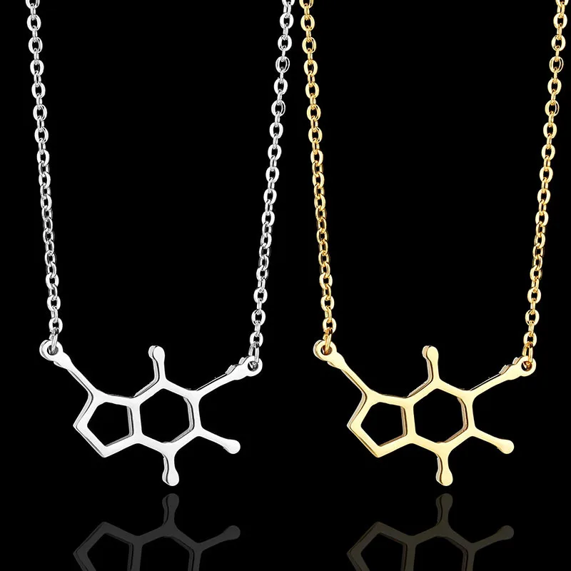 Eleple уникальные химически молекулярные ожерелья из нержавеющей стали для женщин
