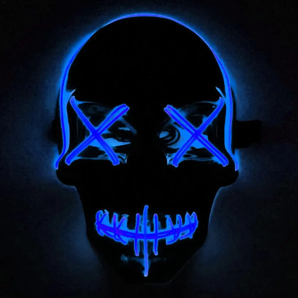 Маска на Хэллоуин со светодиодным черепом маска все лицо для Хэллоуина фестиваля