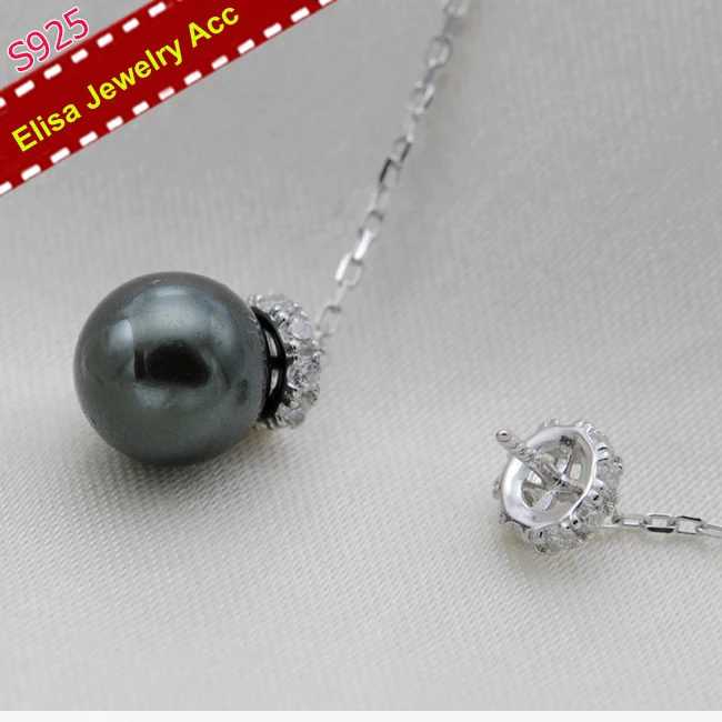 S925 стерлингового серебра круг Серьги ювелирных изделий Для женщин DIY с жемчугом