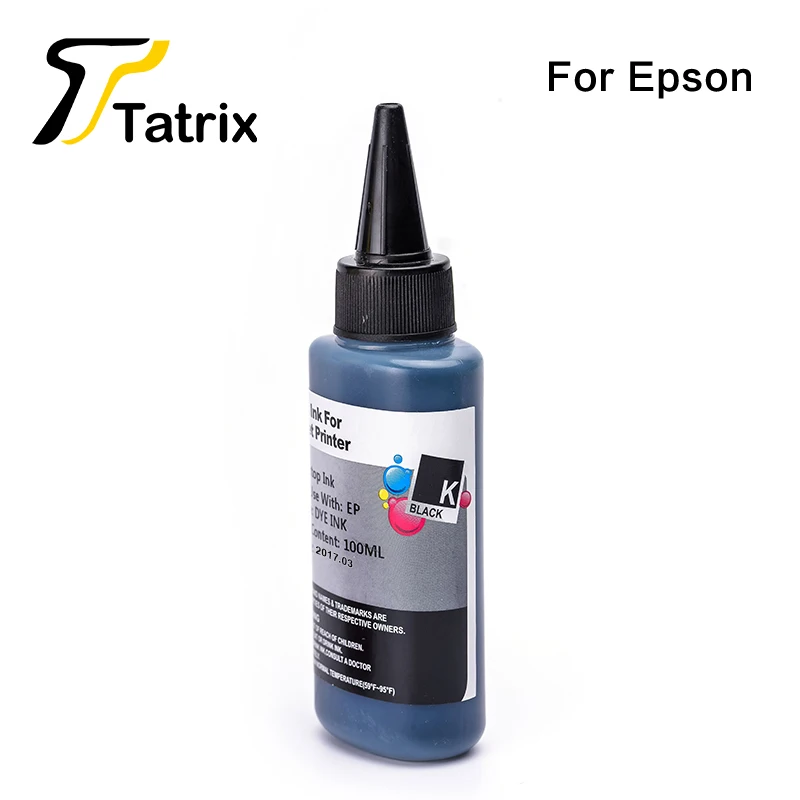 Чернила для чернил Tatrix Refill 4x100 мл чернильного картриджа Epson T1281 T0731 T1291 T0981 T0921 BK/C/M/Y |