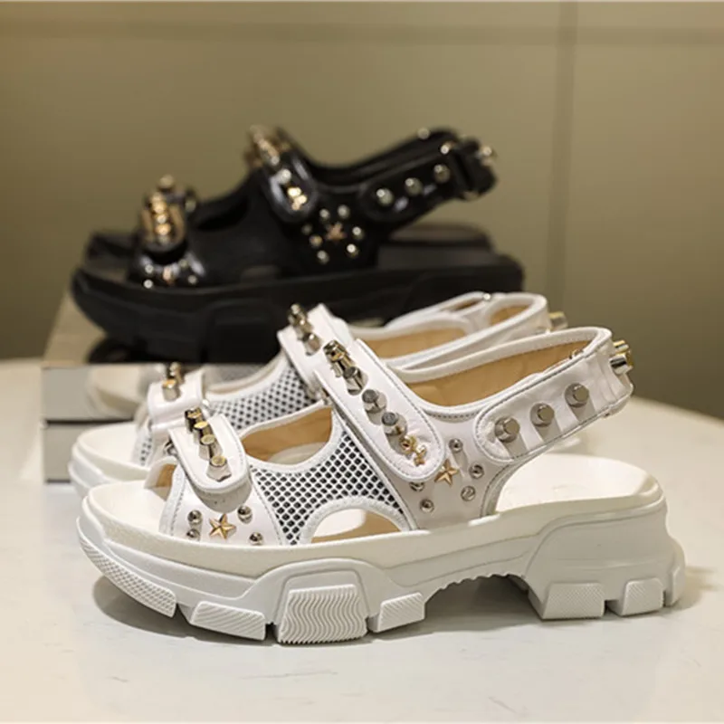 Новинка 2019 года Летние фирменные дизайнерские босоножки на платформе с