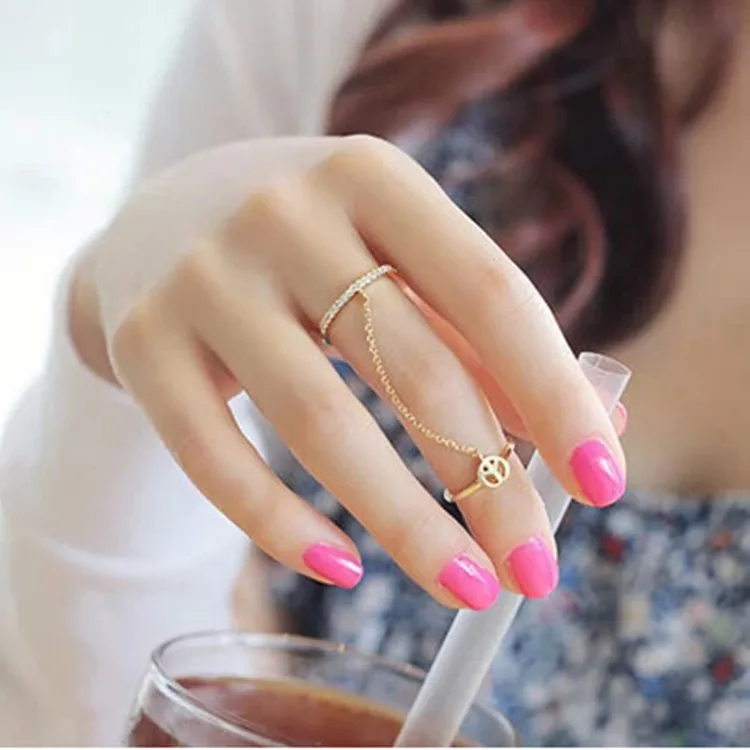 Кольцо-цепочка с кисточками открытая ладонь в европейском и американском стиле