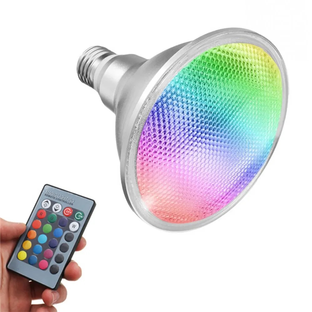 E27 Par38 светодиодный RGB Точечный светильник лампа 15 Вт 85 В постоянного тока 265 V