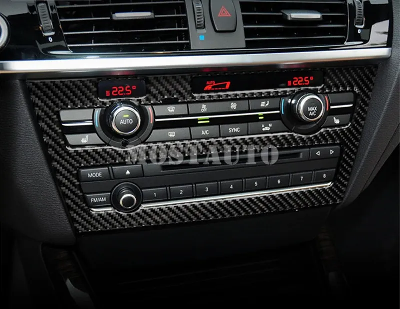 Консоль из углеродного волокна для BMW X3 X4 F25 F26 панель CD и AC отделочная крышка 2014-2017