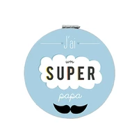 jweijiao father mother party decoration leather pocket mirror happy fathers day best gift espejo de maquillaje ct488