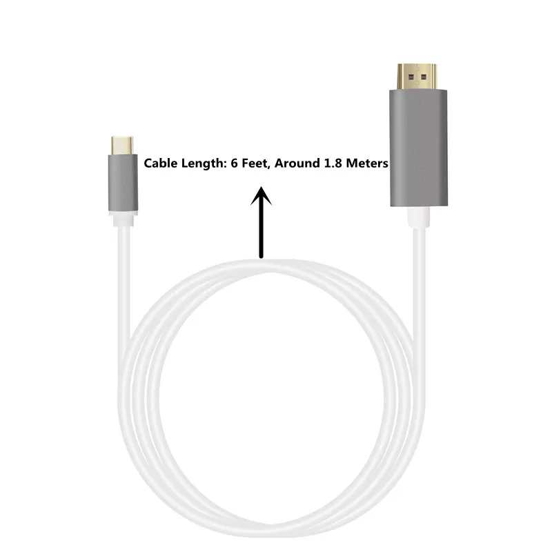 Серый адаптер для usb-концентратора типа C USB 3 1 к HDMI Тип кабель со штыревыми
