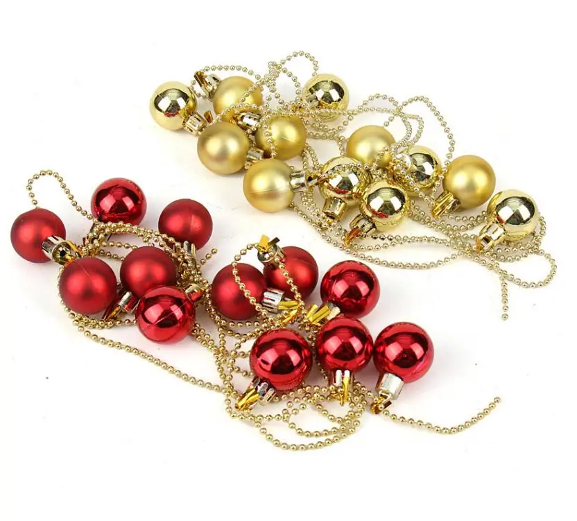 5pcs 190cm Gold/Red 3cm Round Ball Garland Chain For Christmas Xmas Party Holiday Tree Venue Hanging Decoration | Дом и сад