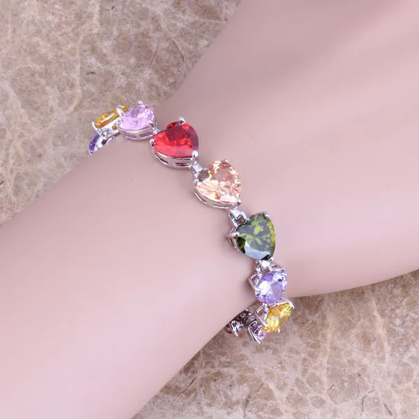 Браслет цепочка в форме сердца 7 дюймов S0281|chain bracelet|bracelet multicolormulticolor bracelet |