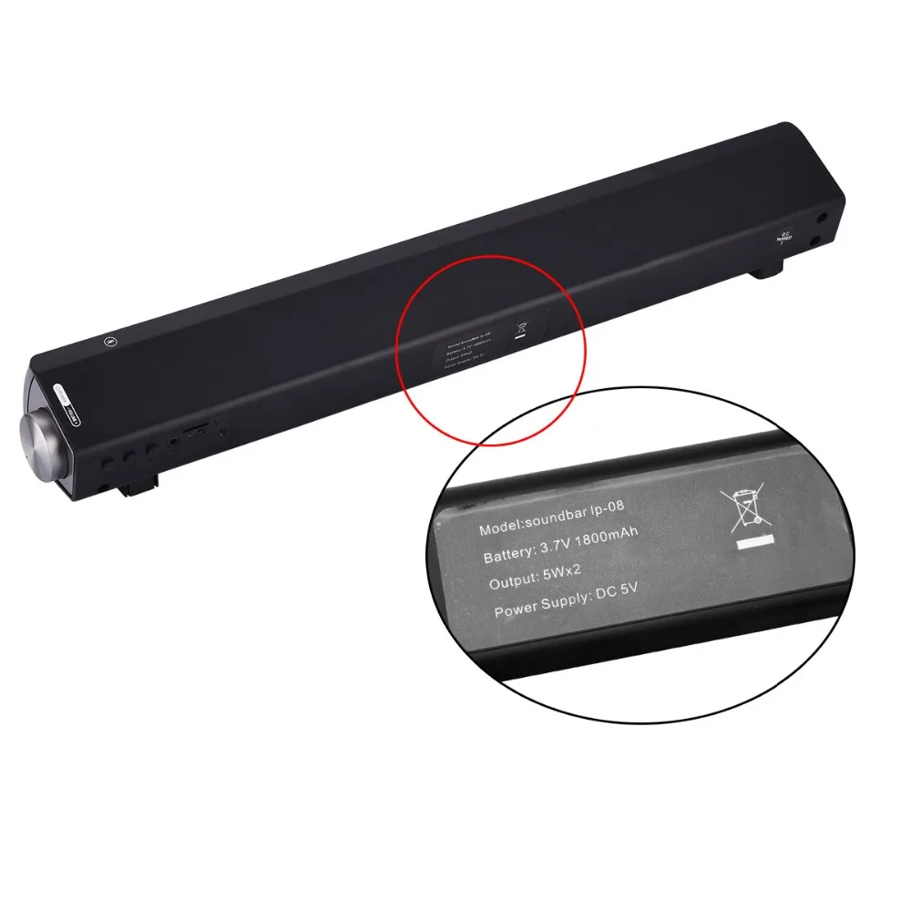 XGODY IP08 беспроводной Bluetooth Саундбар Встроенный микрофон Портативный динамик Поддержка Hands free супер бас стерео динамик s для телевизора