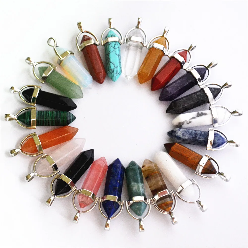 50 шт. разноцветные подвески и ожерелья из натурального камня|point pendant|f pendantnatural stone