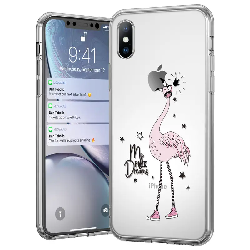 4206 Прозрачный чехол для телефона Ottwn для iPhone 7, 8, 6, 6s Plus, 5, 5S, SE, мягкий ТПУ чехол с милыми мультяшными животными для iPhone X, XR, XS, Max, прозрачный чехол - Цвет: 4206