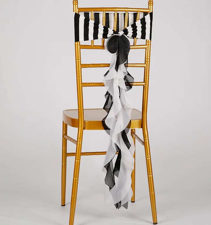 Двухтональное украшение на спинку стула милое шифоновое покрытие для с поясом