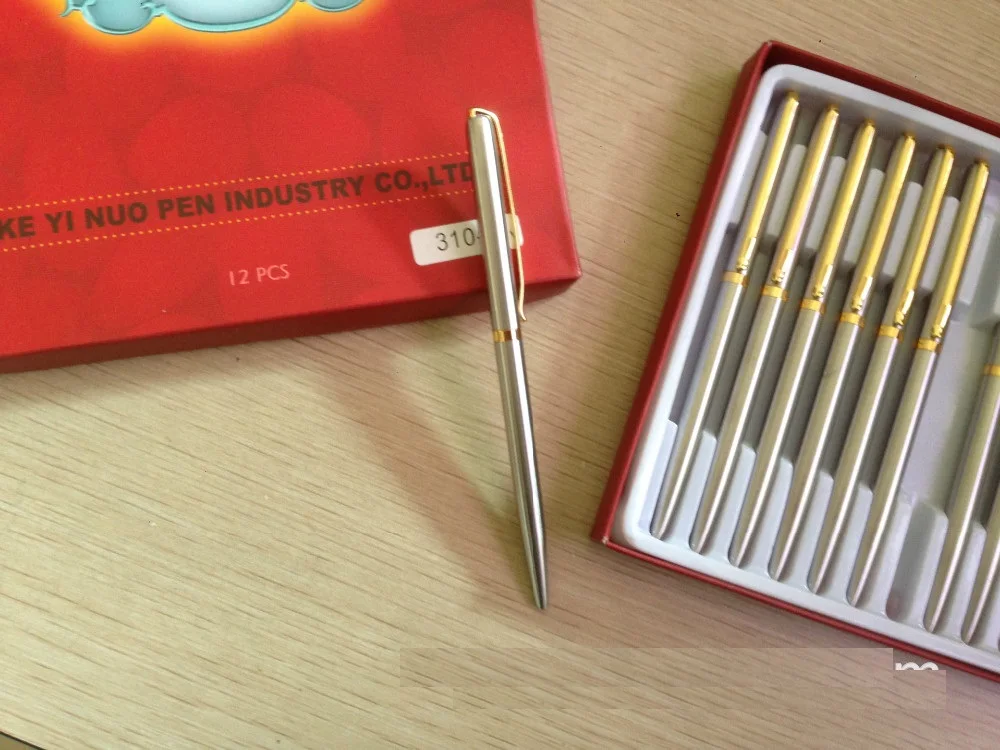 

[4Y4A] Advanced stainless steel rod rotating metal ballpoint pen commercial ballpoint pen gift stationery