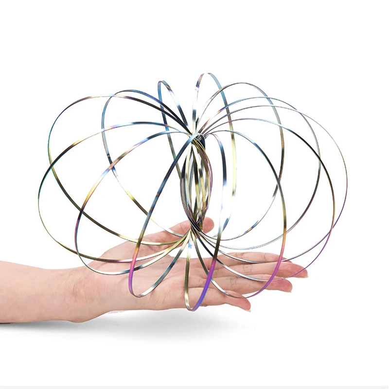 3D потока кольцо кинетическая Пружинные игрушки Spinner Металлический против