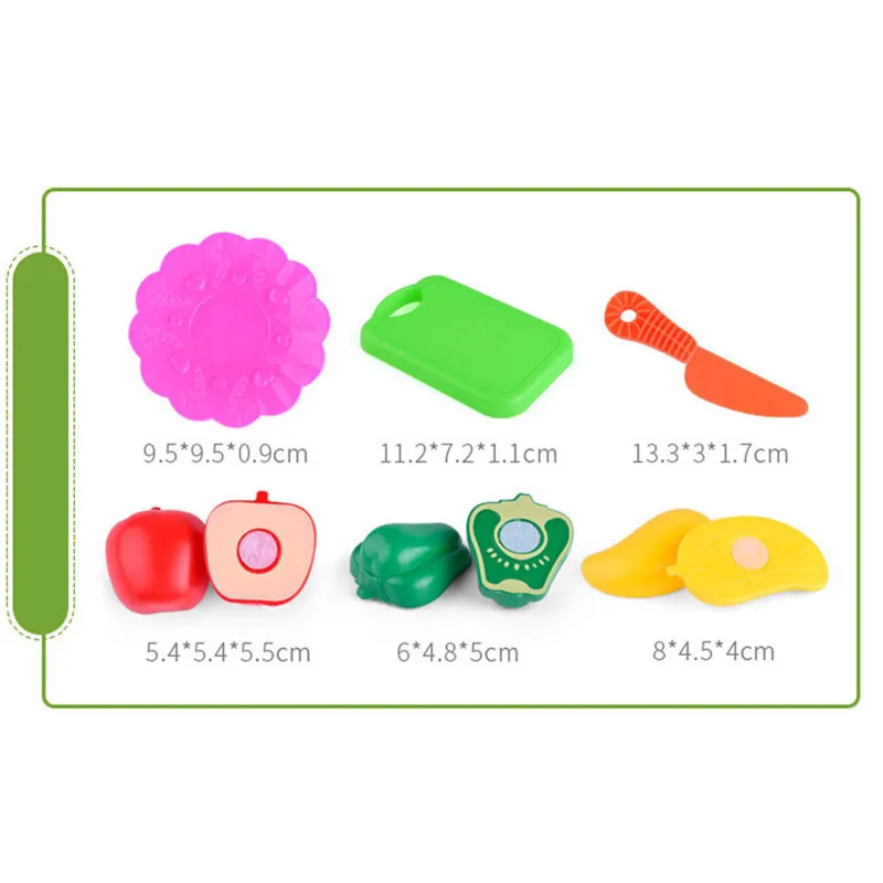 6 PCS 24 шт./лот Детская ролевая игра дом резки фруктов игрушка Пластик овощи Еда Кухня; классическое детское Детский обучающий игрушка M5 - Цвет: 6 PCS