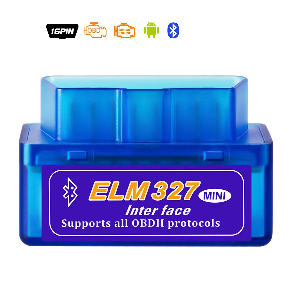 Супер Мини elm 327 bluetooth wifi V1.5 OBD диагностический кабель интерфейс vgate ELM327 USB V2.1 автомобильный считыватель кодов obd ii elm 327 - Цвет: ELM327 BT V2.1