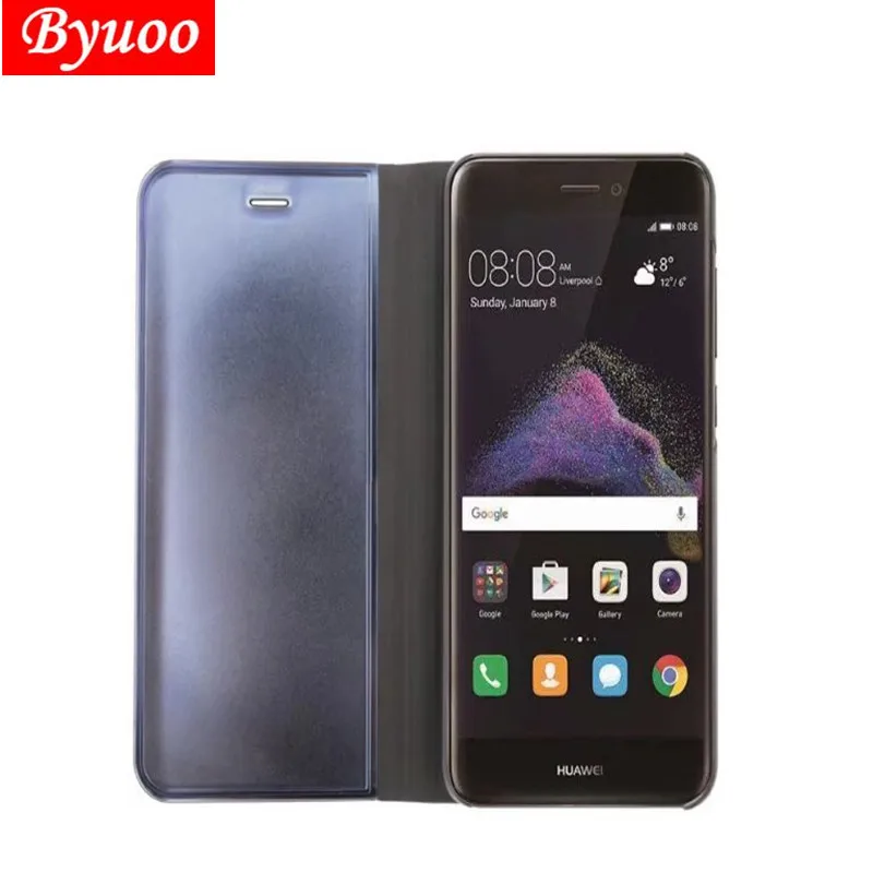 Зеркальная прозрачная подставка для Huawei p9 p10 plus p20 lite pro Чехол P smart Cover huawei p8 2017 honor 10